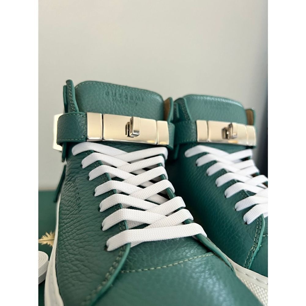 BUSCEMI Mid Sneaker, Women's Italian Leather Hightop , Size 38 (Euro) Petrol NWT - Picture 8 of 16